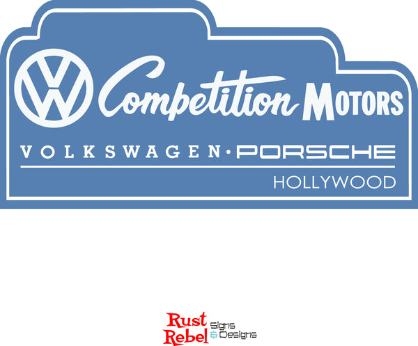 COMPETITION MOTORS - Vintage Antique Style Painted Wood Sign (18"x36")