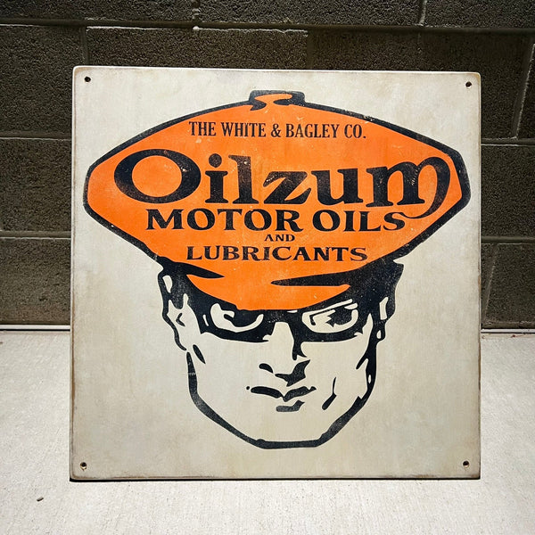 OILZUM - 1915 - Vintage Antique Style Painted Wood Sign (24"x24")