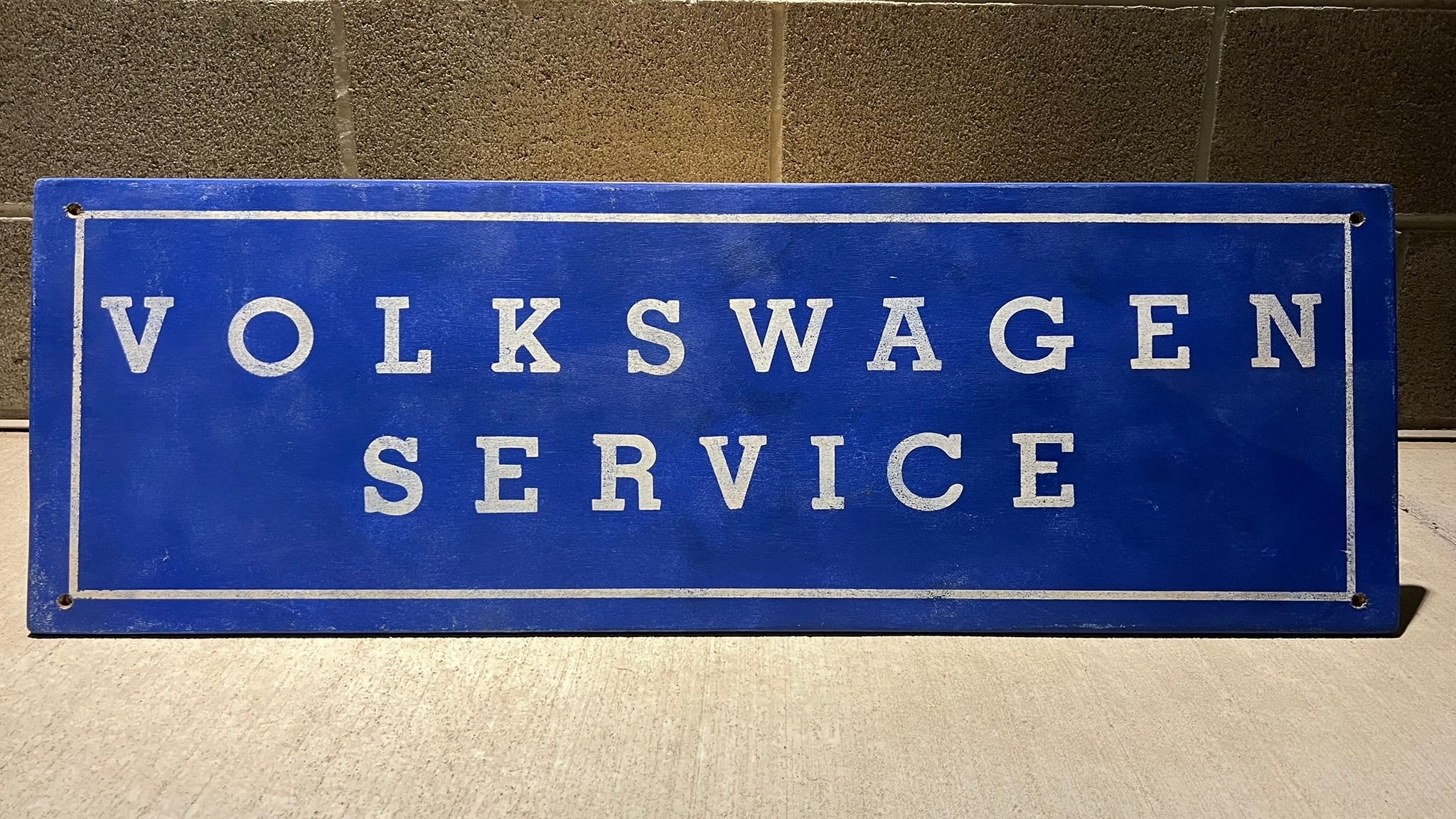 VOLKSWAGEN SERVICE - 1960s - Vintage Antique Style Painted Wood Sign (12"x36")