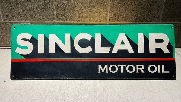 SINCLAIR OIL - 1920s - Vintage Antique Style Painted Wood Sign (12"x36")