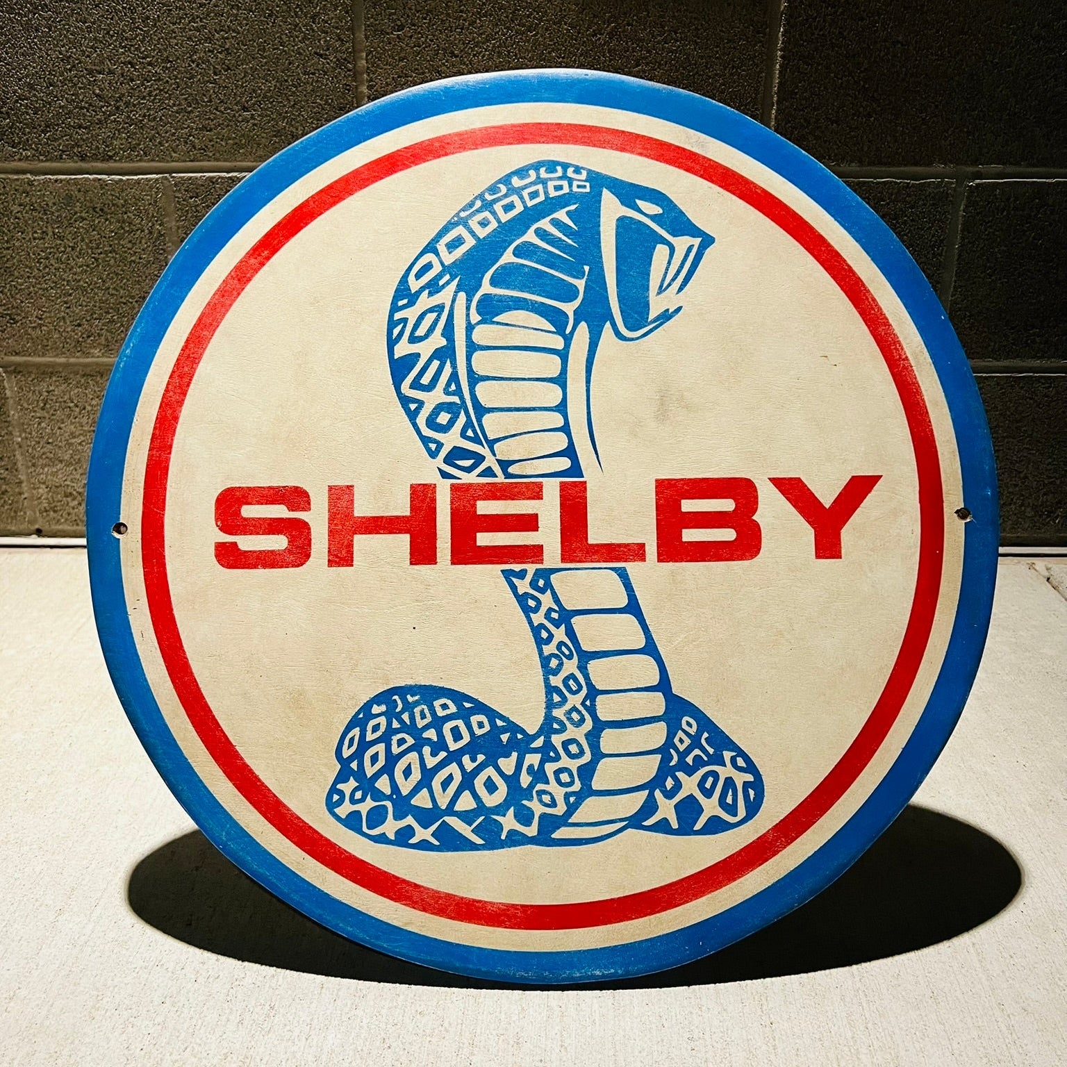 SHELBY COBRA - 1962 - Vintage Antique Style Painted Wood Sign (24"x24")