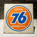 UNION 76 GASOLINE - 1960s - Vintage Antique Style Painted Wood Sign (24"x24")