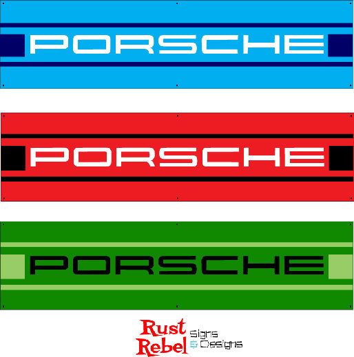 PORSCHE CLASSIC STRIPE - Vintage Style Painted Wood Sign