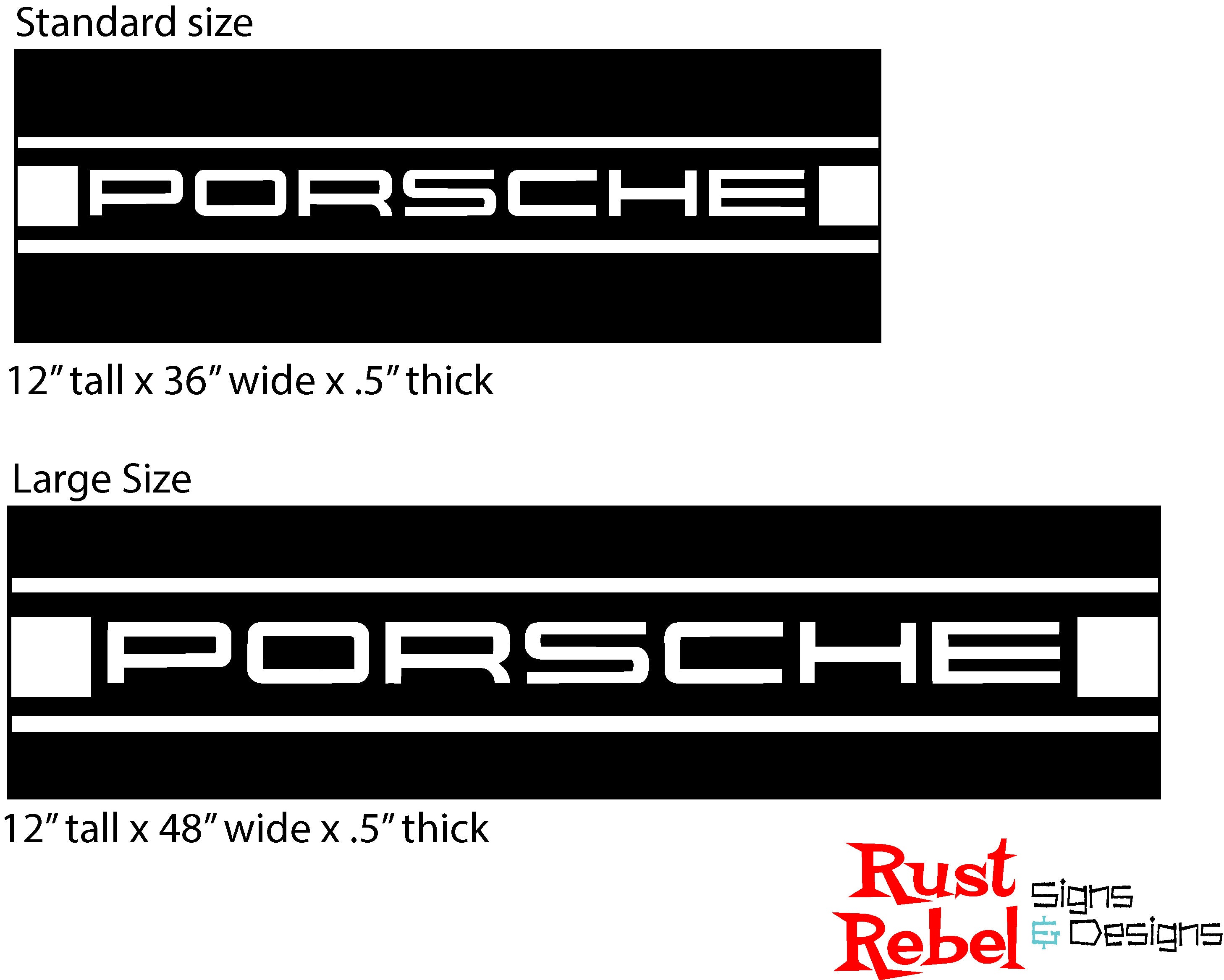 PORSCHE CLASSIC STRIPE - Vintage Style Painted Wood Sign